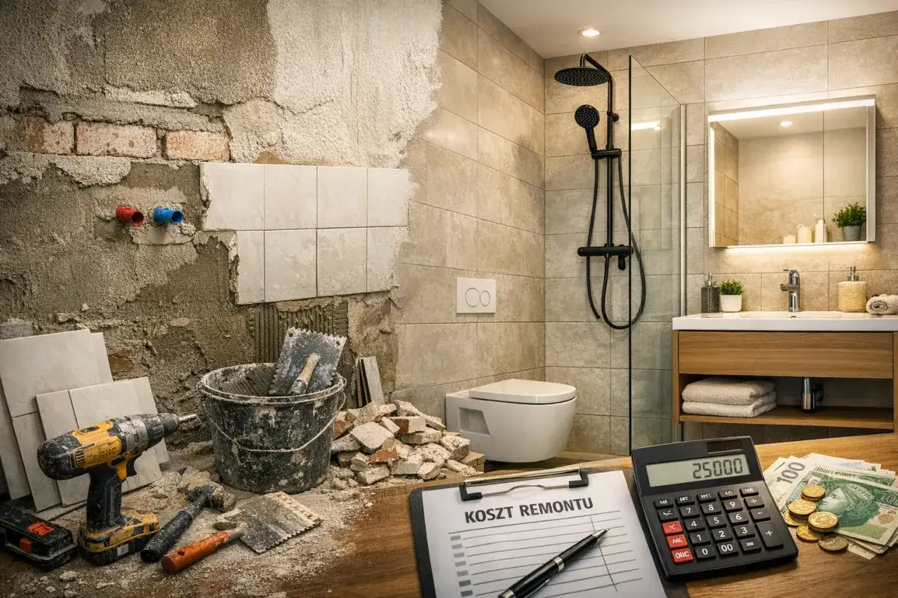 Kalkulator pokazuje 25000, a obok leżą pieniądze i lista